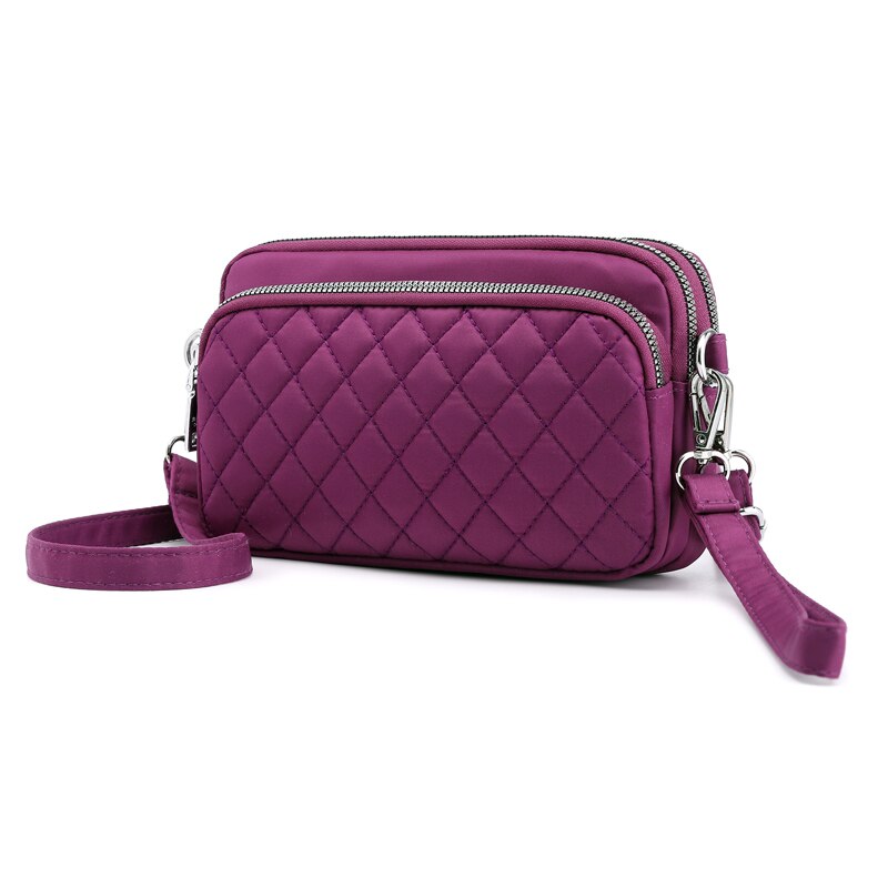 Mode Waterdichte Nylon Vrouwen Messenger Bags Kleine Vrouwelijke Schoudertas Dames Crossbody Tassen Handtassen Mini Tas: Style1 Purple