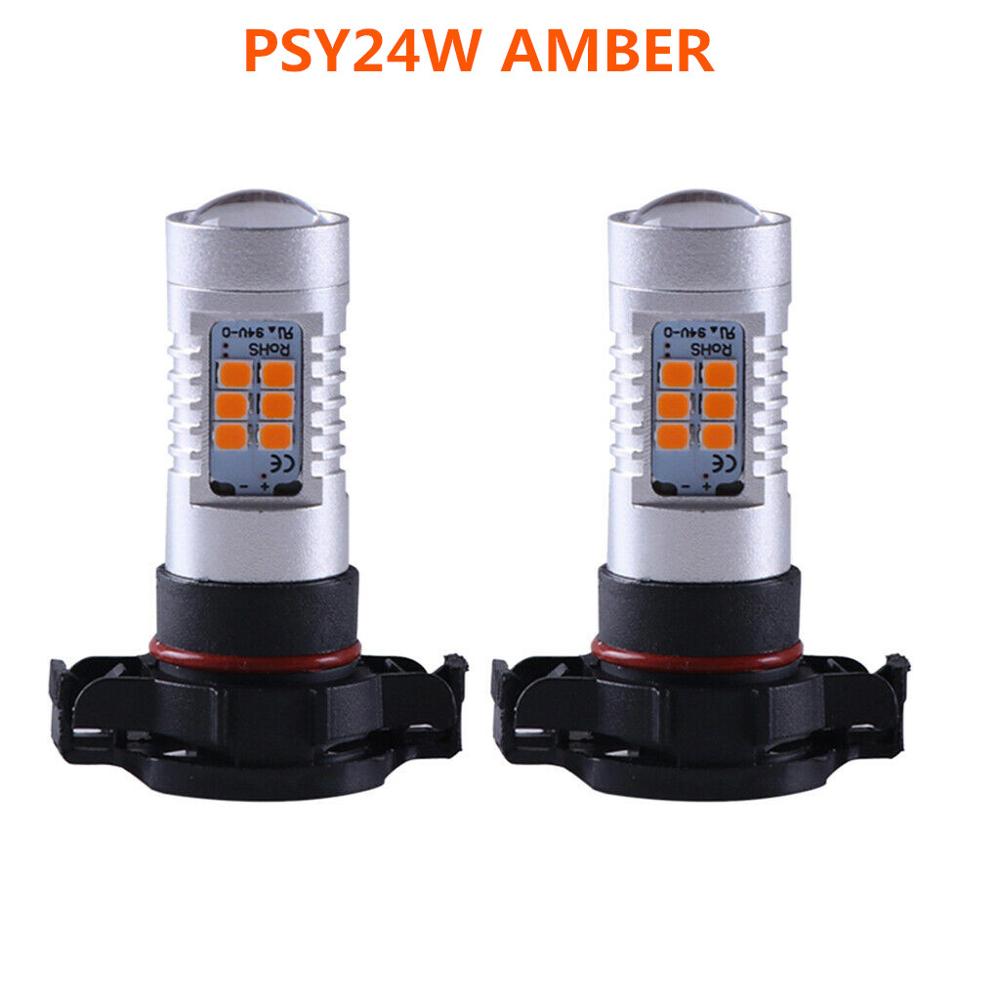 2 Stuks 24W PSY24W High Power 2835 Chips Led Amber Indicator Lampen Voor Bmw &amp; Andere Auto Canbus gratis Fout