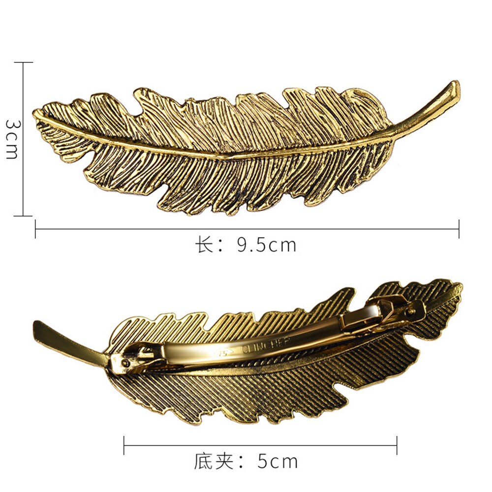 Kvinner blad fjær hår klips hårnål hårspenne bobby pins hår tilbehør dame fest smykker