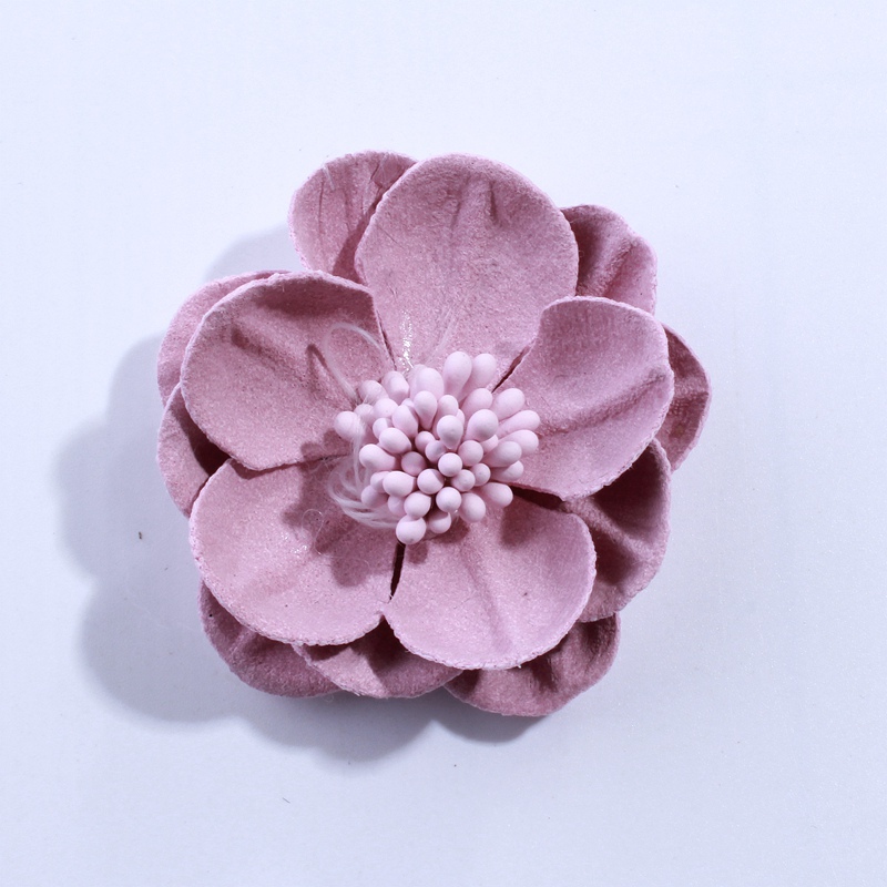 10 pièces 5 CM solide artificielle feutre fleurs pour cheveux accessoires avec étamine bandeau vêtements accessoires U choisir les couleurs: Lt Pink