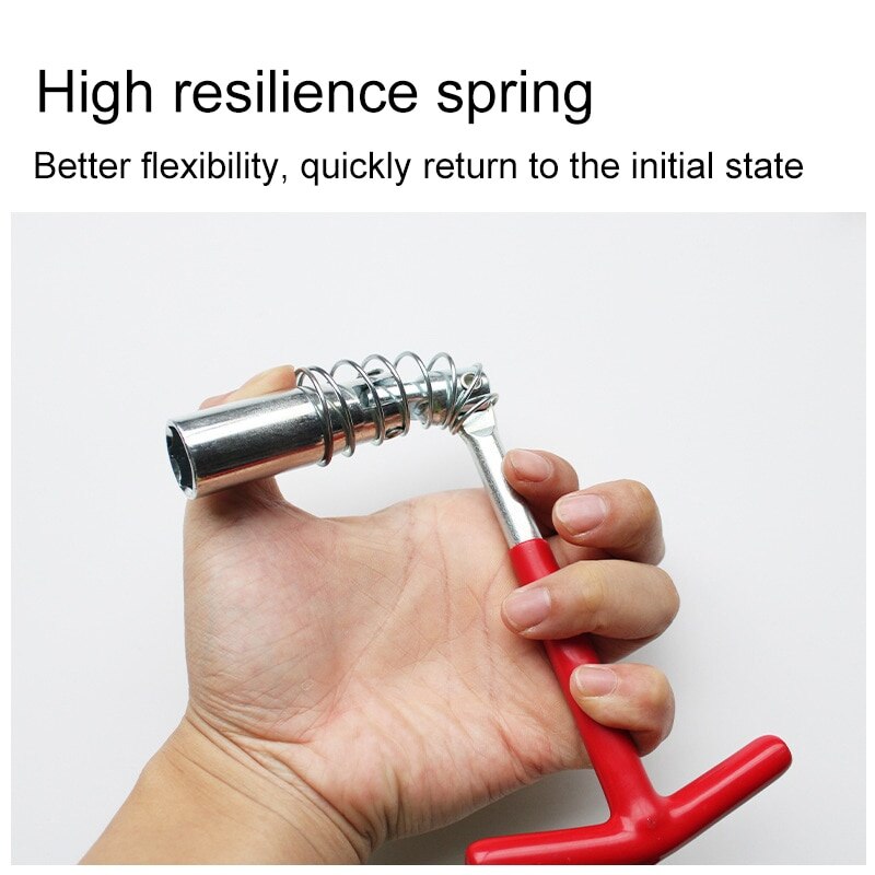Spark Plug Wrench Spark Plug Removal And Installation Tool 14/16/21mm T-shaped Candle Key With Hinge And Rubber Band ^*