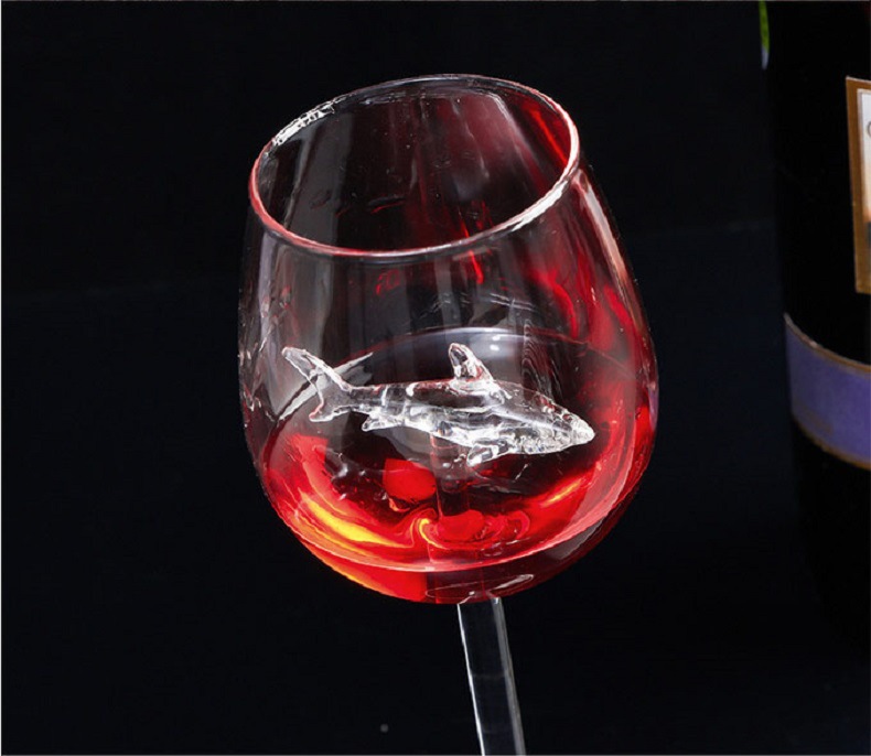 Ingebouwde Haai Wijnglas Beker Whisky Glas Diner Versieren Handgemaakte Crystal Voor Party Fluiten Glas