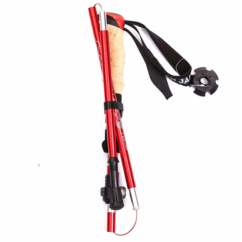 Verstelbare Vouwen Ultralight Quick Lock Trekking Poles Wandelen Pole 5 Sectie Race Walking Running Stick Canes Met Kurk Handvat