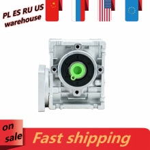 Reductor de tornillo sin fin NMRV030 para servomotor Nema23, Ratio 20:1, 60mm x 60mm, torque 2,6-24Nm, eje de entrada 8mm, salida 14mm