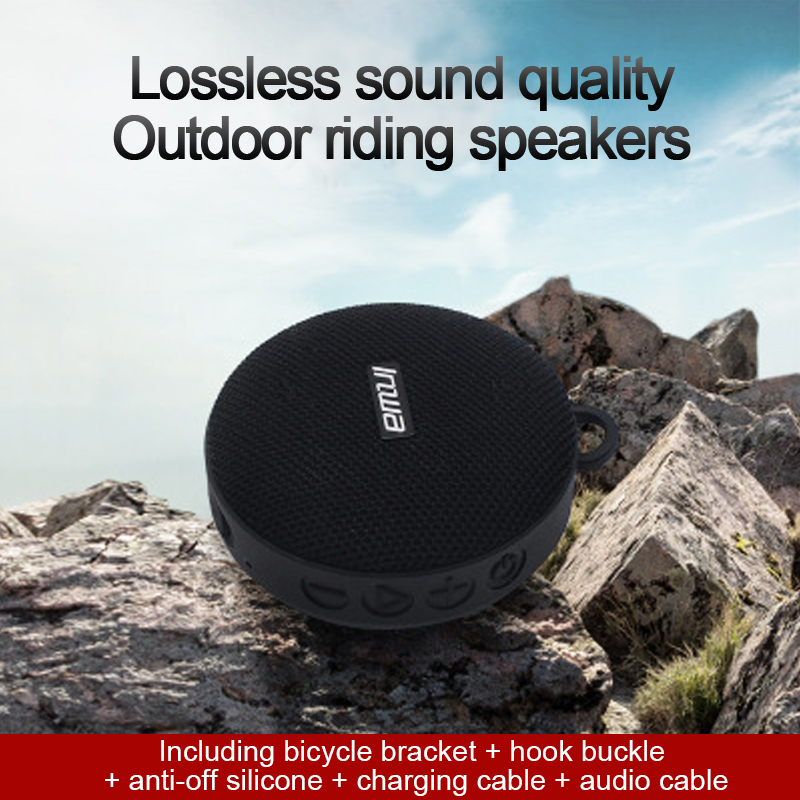 TWS Outdoor Portable Bicycle Wireless Bluetooth Speaker Bicycle Column IPX7 Waterproof Boombox Shower Sound Handsfree+Bike Mount