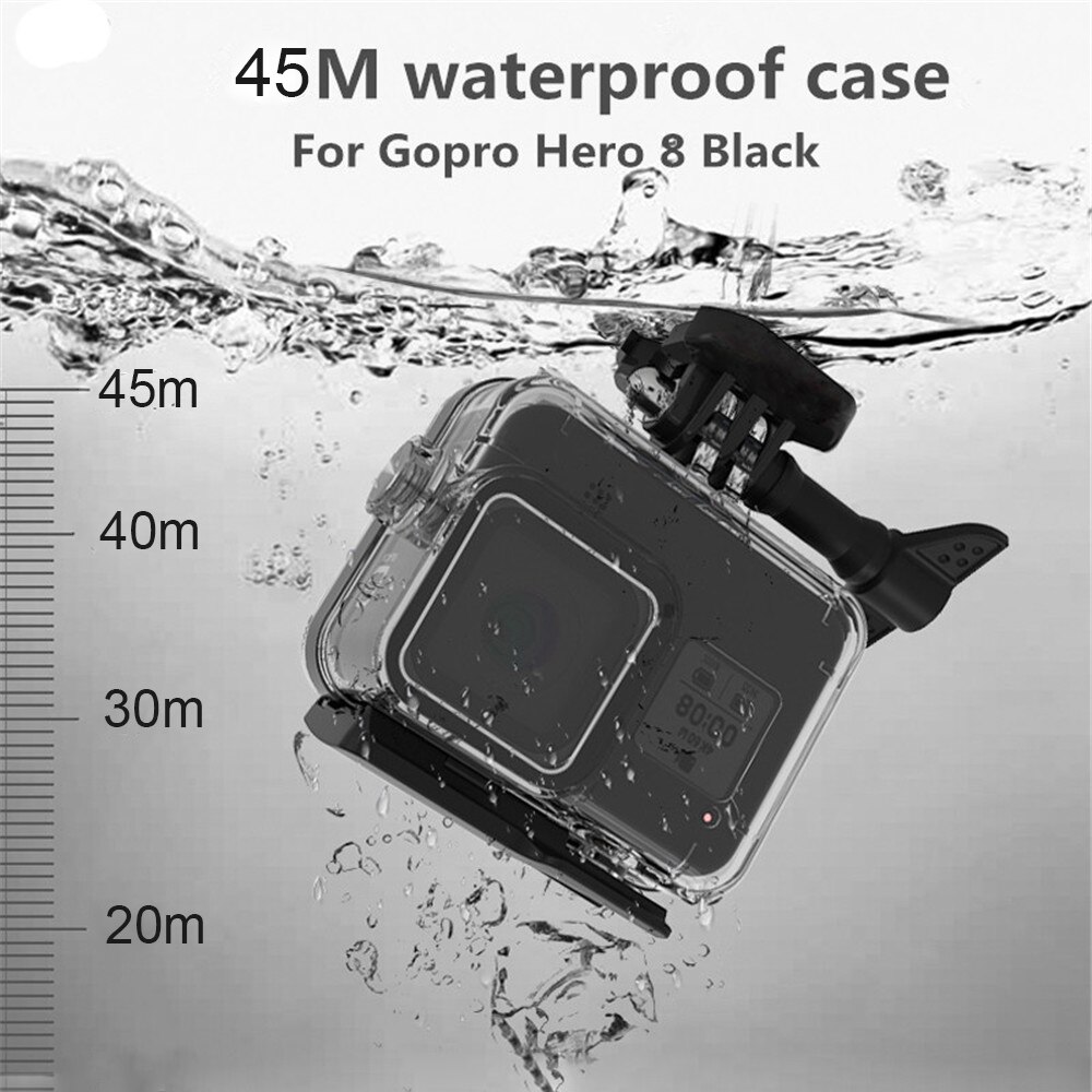 Carcasa impermeable para buceo subacuático, Kit de filtro de lentes de Color para GoPro Hero 8, accesorios para cámara go pro, 45M