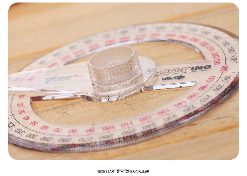 Newest Portable Diameter of 10cm Plastic 360 Degree Pointer Protractor Ruler Angle Finder Swing Arm For School Office Supplies