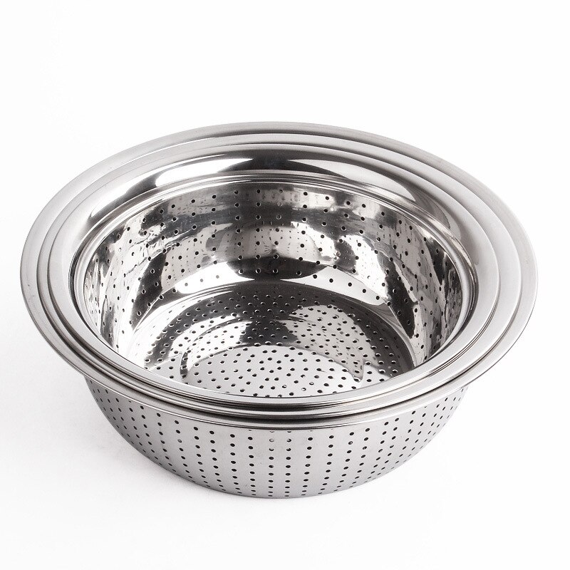 Wilona Wash Rice Vegatable Plates And Bowls Multifunction Thickening Deepen Stainless Steel Leak Basin Water Filter Plate Set