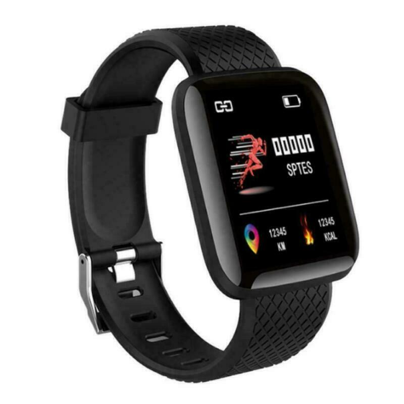 D13 smart ur mænd kvinder til android apple telefon vandtæt 116 plus puls tracker blodtryk ilt sport smartwatch: Sort