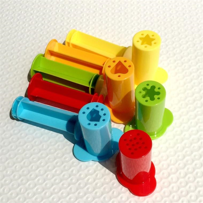 5Pcs Clay and Dough Modelling Tools Kit Rollers Molds Cutters Plastic Assorted Designs Play Dough Extruders Tools Toy Set