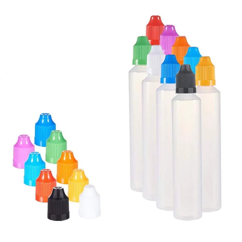 5 stücke 30 ml 60 ml Leere Kunststoff Kleine Mund Flaschen Schlanke Tropfflaschen Können quetschen Flüssigkeit Lagerung Nachfüllbare wasser Behälter