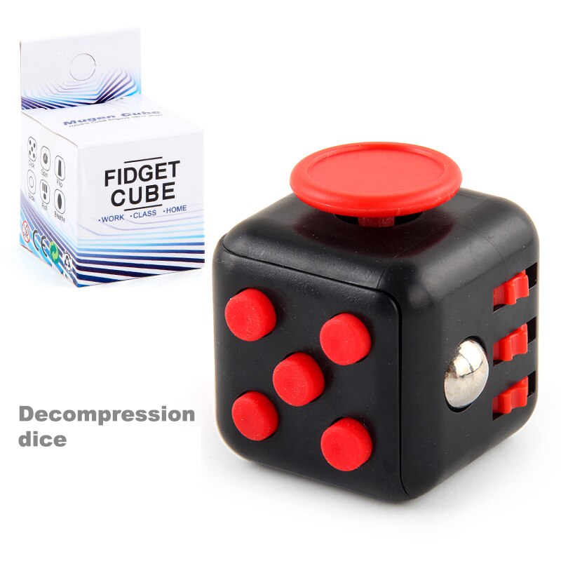 Dekompression Sieb Würfel Anti Stress Magie Finger Würfel Sensorischen Spielzeug Für Kinder Erwachsene Einfache Dimmer Autismus Stress Relief Spielzeug: Black Red