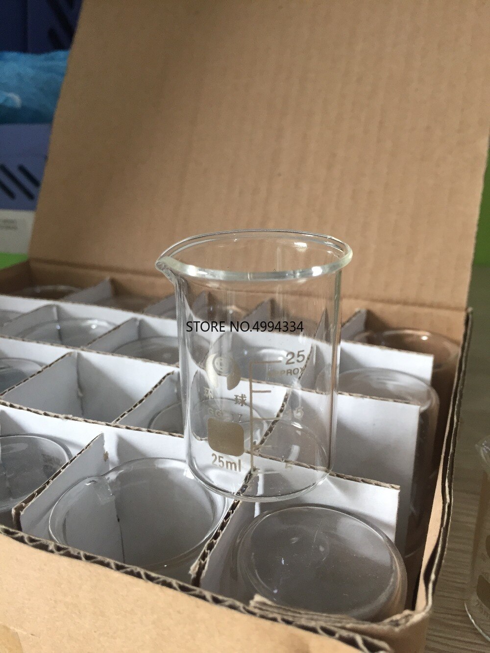 20pcs/set high quakity 25ml 50ml Glass Beaker Graduated Transparent Borosilicate Glass Beaker