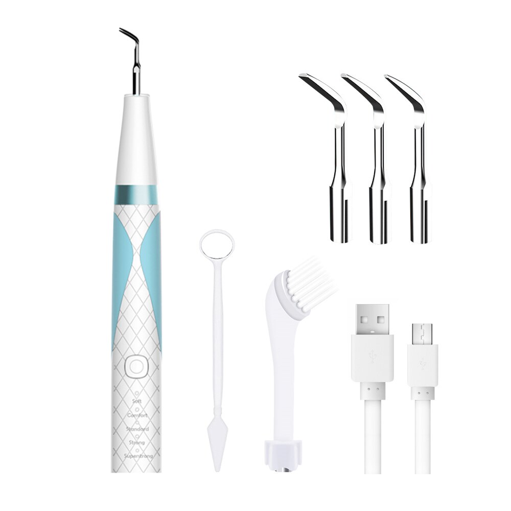 Household UltraSonic Dental Scaler with LED light, Tooth Sonic Calculus Cleaner, Stains Tartar Teeth Remover Oral Hygiene Tools: Grey