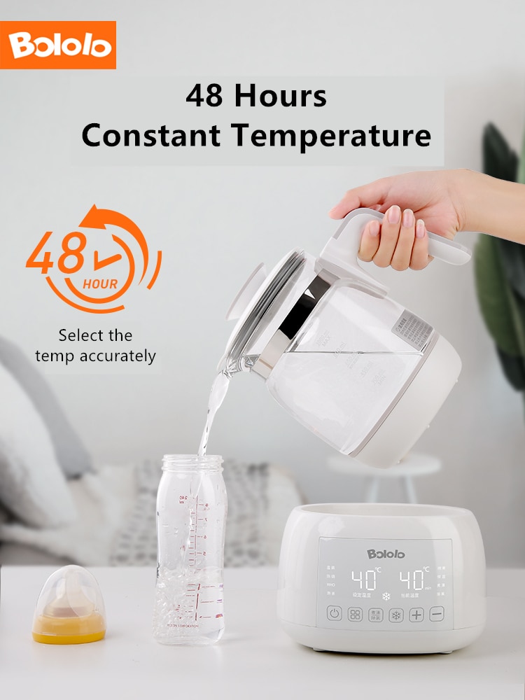 Bololo Electric Kettle Health Pot Baby Smart Milk Thermostat Constant Temperature Water Warmer Tea Maker Thicker Glass Light