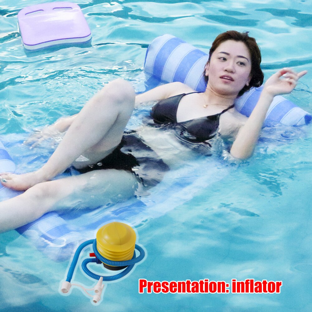 Oppustelig vand hængekøje madras swimmingpool mat flåder flydende stol seng let bærer svømning holdbare dele