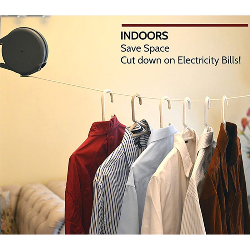 Enkelt reb badeværelse tørretumbler tilbagetrækkelig tørresnor indendørs og udendørs vask vasketøj tørring linje