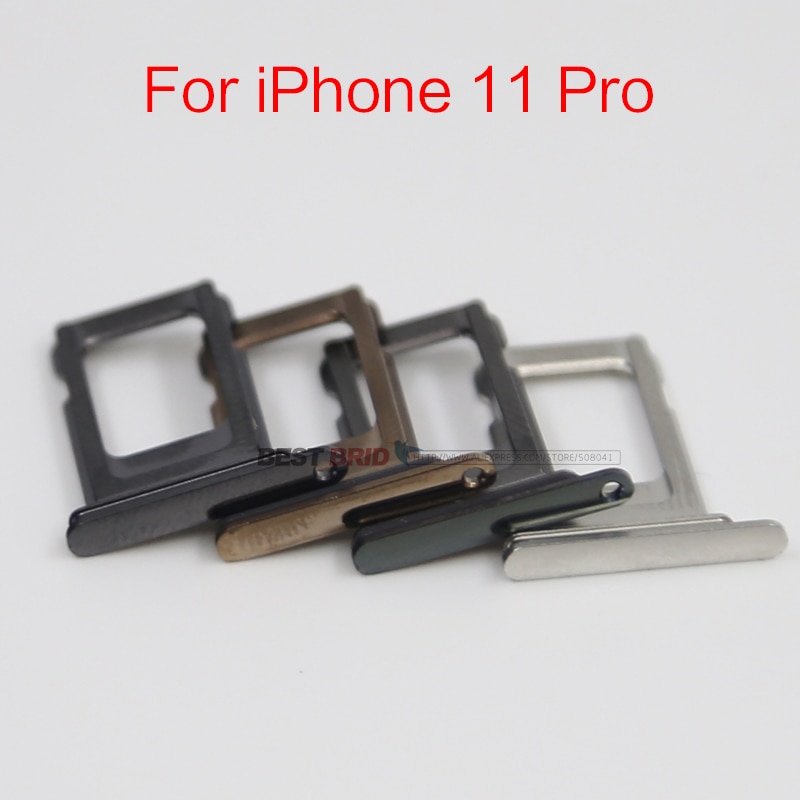 1 Pcs Single & Dual Sim Card Slot Lade Voor Iphone 11 Pro Sim-kaart Kaarthouder Adapter Socket