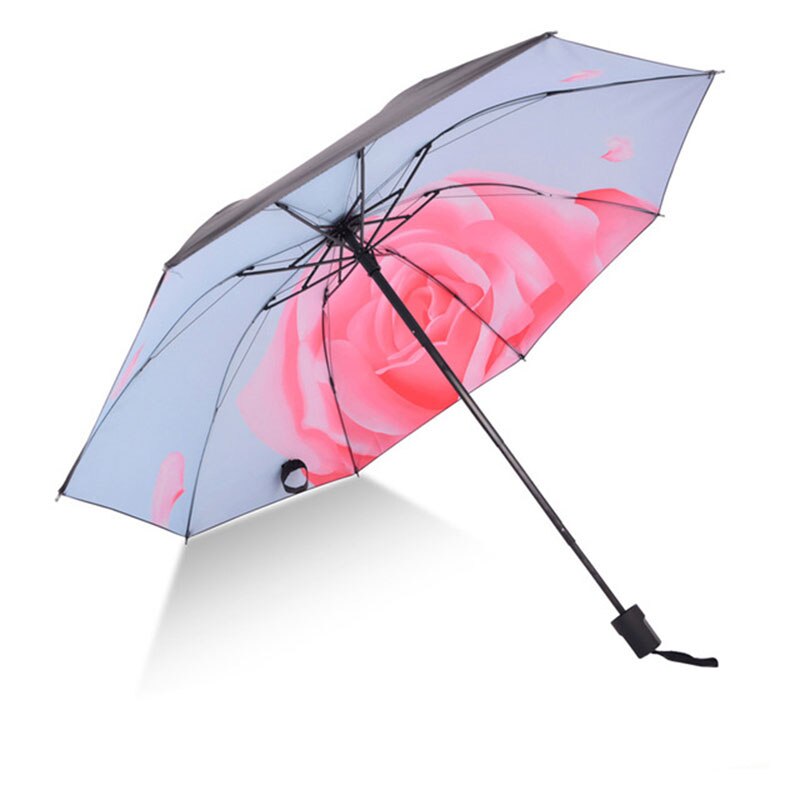 Yada lila lotusblommor paraply för kvinnor hopfällbara prinsess paraplyer blommigt vattentätt paraply parasoll parapluie  ys200039: Ys200039 mt 16