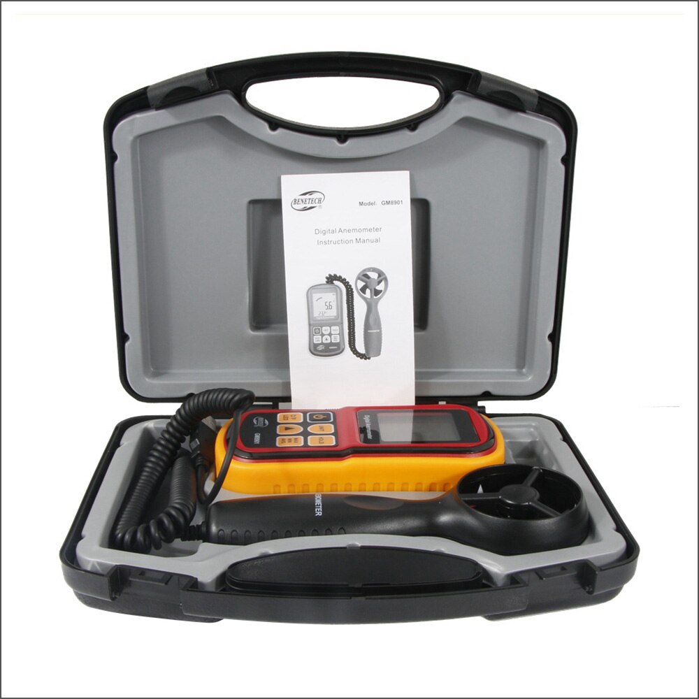 BENETECH Speed Measuring Instrument Anemometer LCD Display Digital Anemometer Wind Speed Meter GM8901 0-45m/s Anemometer Sensor