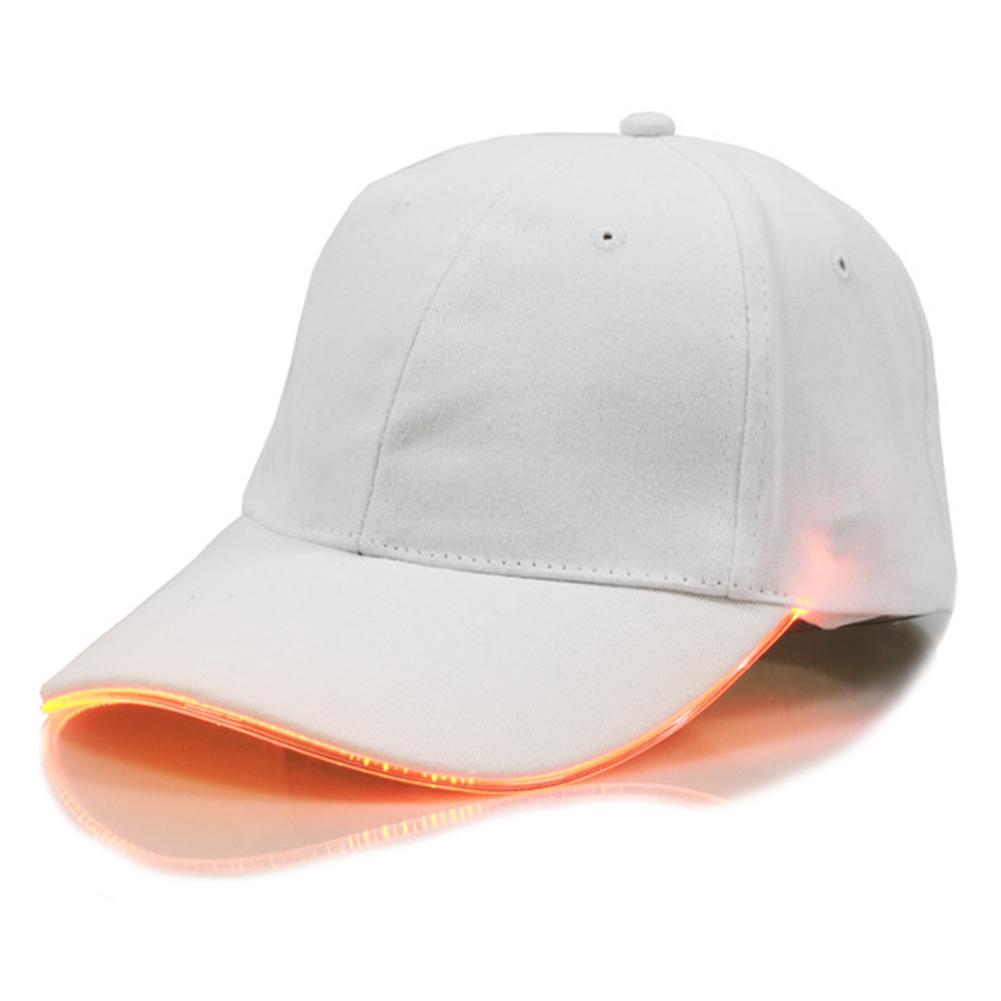 Nueva gorra de béisbol gorra de Hip Hop gorra de fibra óptica sombrero brillante LED de fibra óptica iluminador ajustable Unisex sombrero de sol