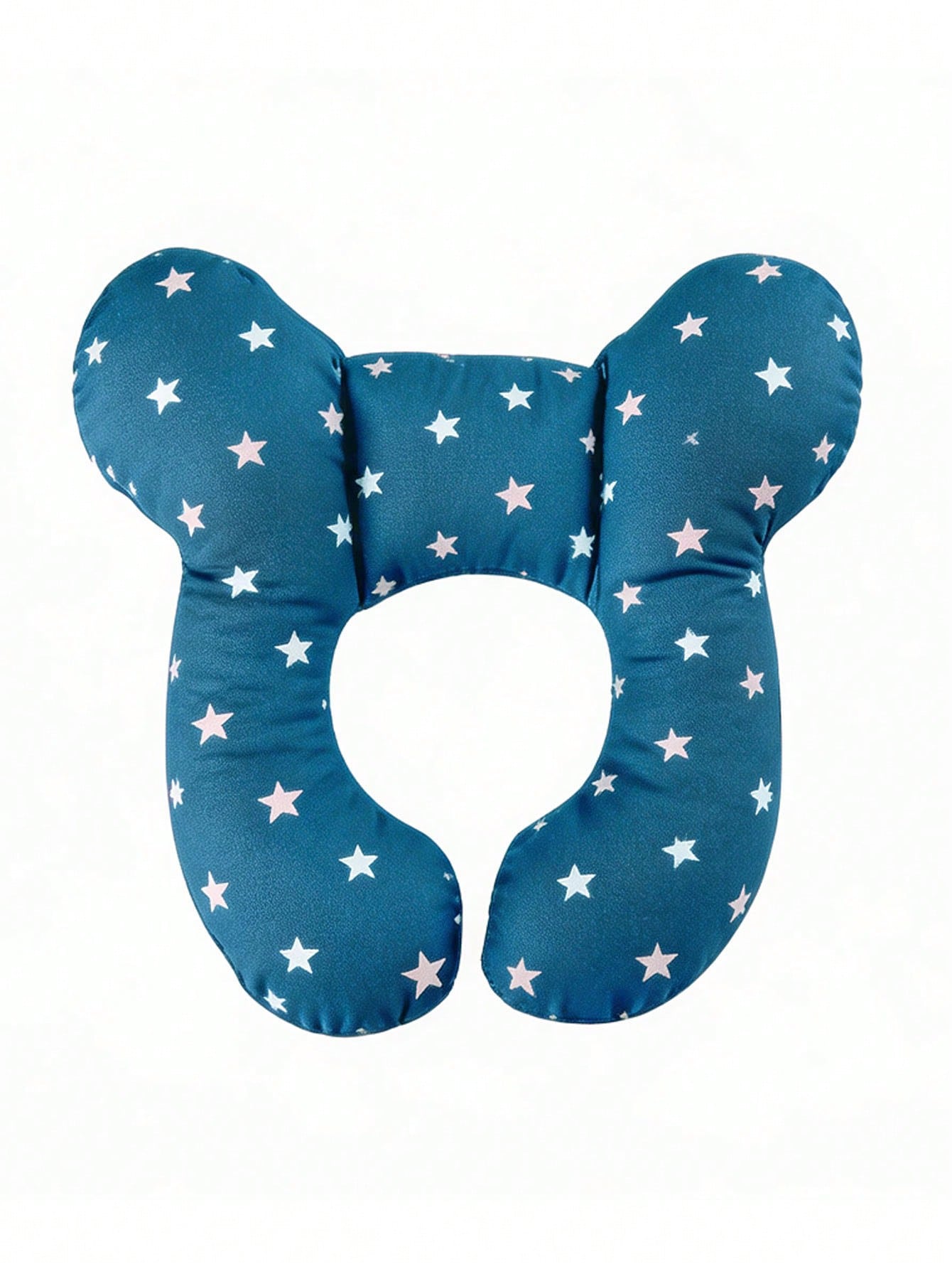 Cuscino a forma di U per bambini, cuscino da viaggio per neonati, motivo a cartoni animati morbido, traspirante e carino, cuscino morbido per il supporto della testa del bambino, adatto per seggiolini auto, passeggini e viaggi: Blu