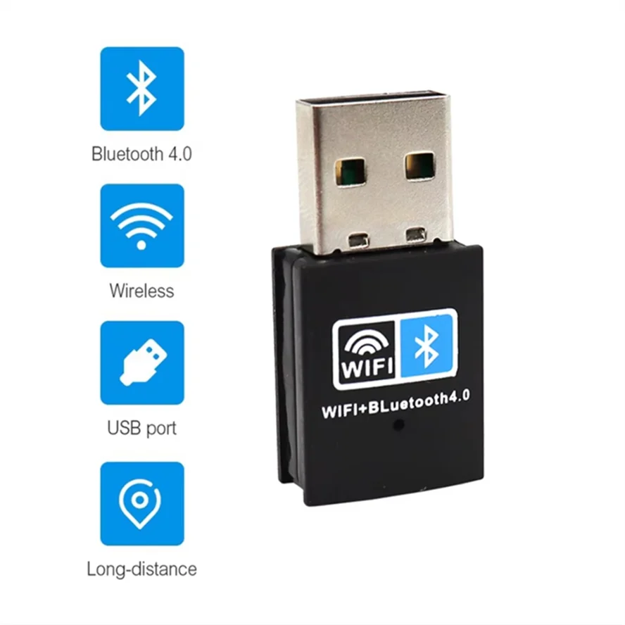 2 en 1 USB Wifi Bluetooth 150Mbps USB WiFi Bluetooth adaptador 2,4 Ghz transmisor receptor externo inalámbrico RTL8723BU WiFi Dongle