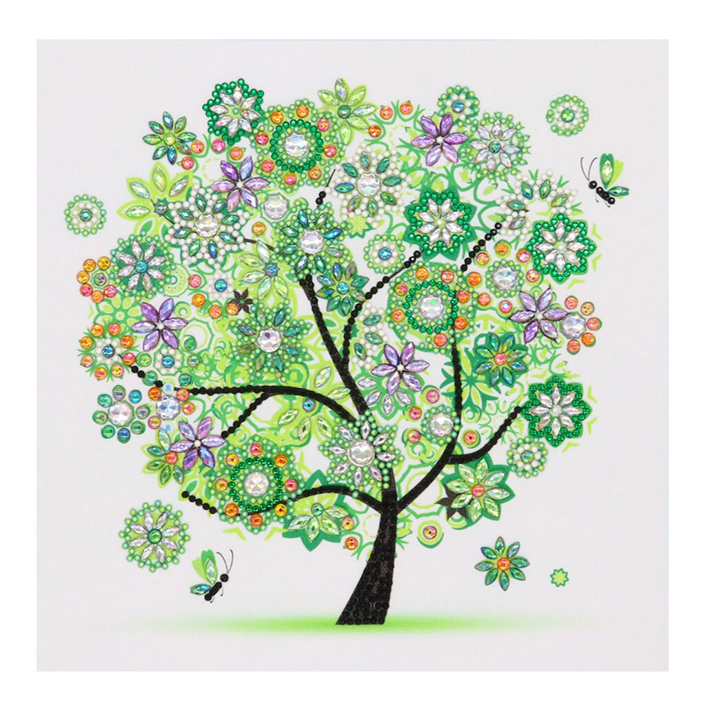 5D diamond painting four seasons tree landscape special diamond embroidery painting mosaic DIY stickers handmade cross stitch: green