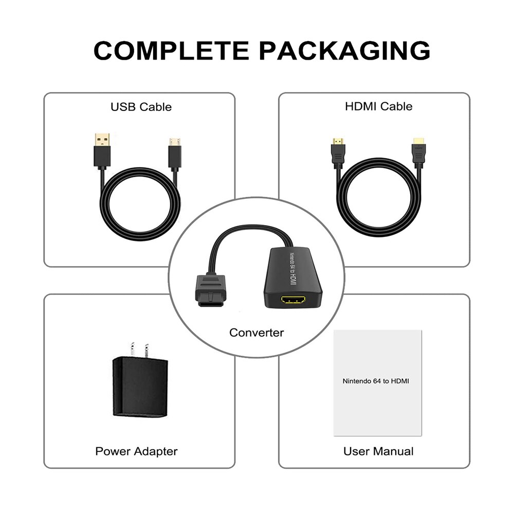 Nintendo64 vers HDMI convertisseur HD câble de liaison N64 vers une nouvelle prise HDMI TV et nous jouer