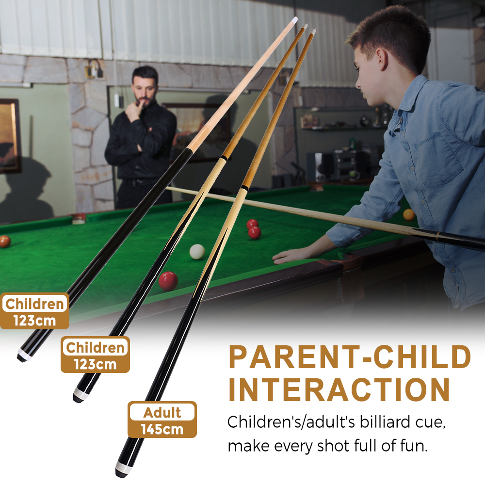 Billard-Queue, Kinder-/Erwachsenen-Pool-Stick, Whitewood-Hinterradgabeldesign, 1/2 geteilt, geeignet für Zuhause und Bar, präzise und gerade