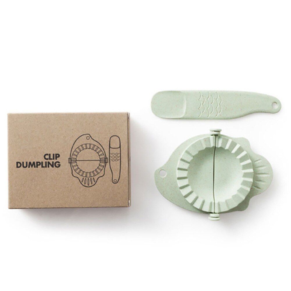 1 stk dumpling maker form husholdning dumpling værktøj automatisk dumpling skind halvmåne formet dumpling: Grøn
