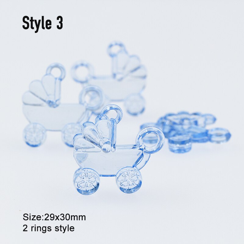 Mini calèche rose et bleu 30 pièces | Décor pour petite fête prénatale baptême, décoration pour boîte , gâteau annonce de naissance: Style 3 blue-30pcs