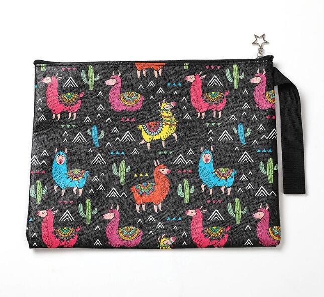 Vrouwen make-up tas handtas leren envelop portemonnee dames toilettas strand waterdichte wassets tas case dag clutches: Zwart