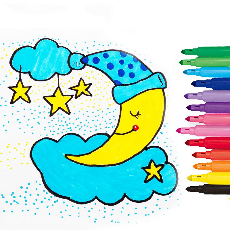 Stationery set watercolor pen washable non-toxic children's painting brush 12/24/36 color pen