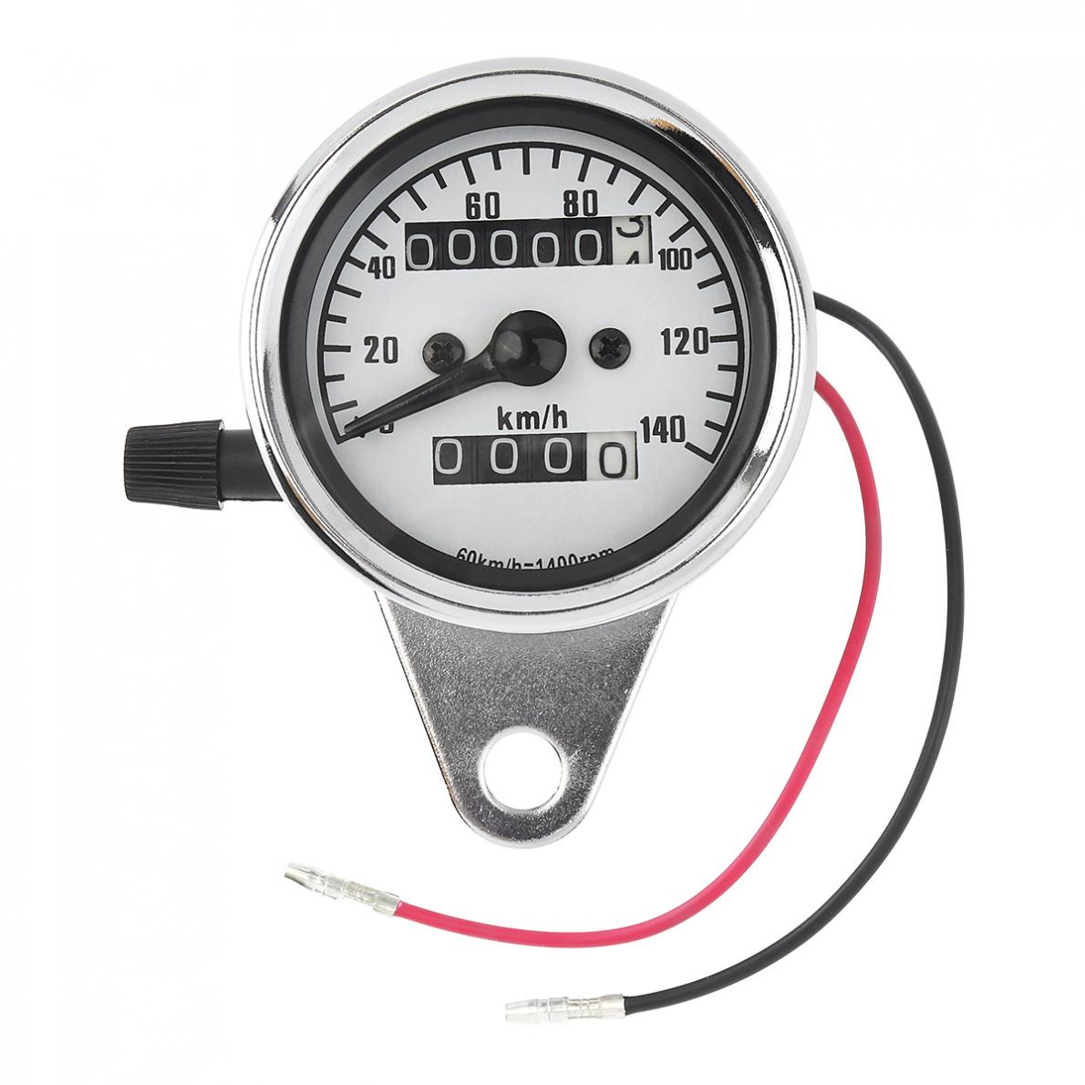 Universal Motorcycle Odometer 12V with Metal Case Yellow Light Retro Double Mileage Motorbike Odometer