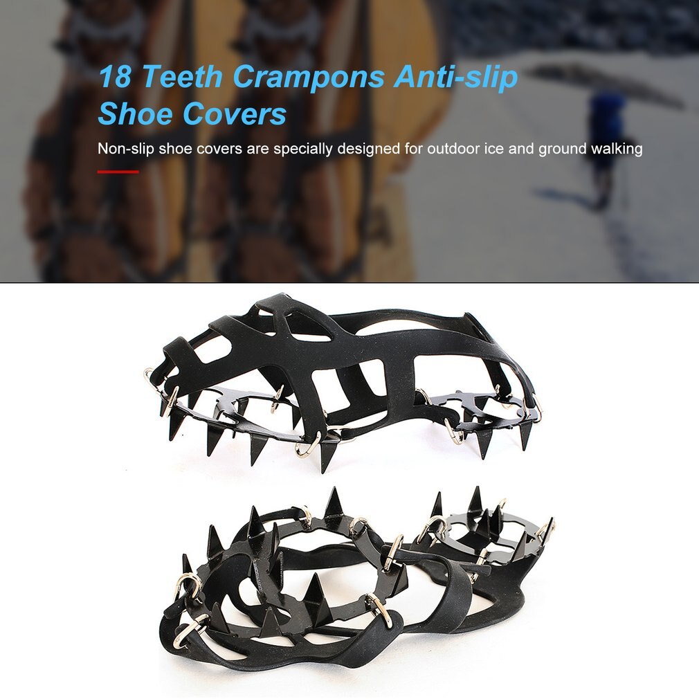 18 tanden stijgijzers antislip ijs sneeuw klimmen antislip schoenovertrekken spikes stijgijzers antislip overschoenen m/l