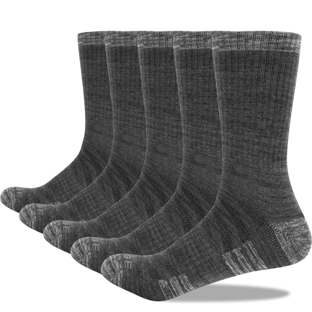 YUEDGE Men's 5 Pairs Cushion Cotton Sports Comfort Breathable Athletic Casual BusinessRunning Hiking Sports Crew Dress Socks: 1807GY / Men 7-10.5 US Size