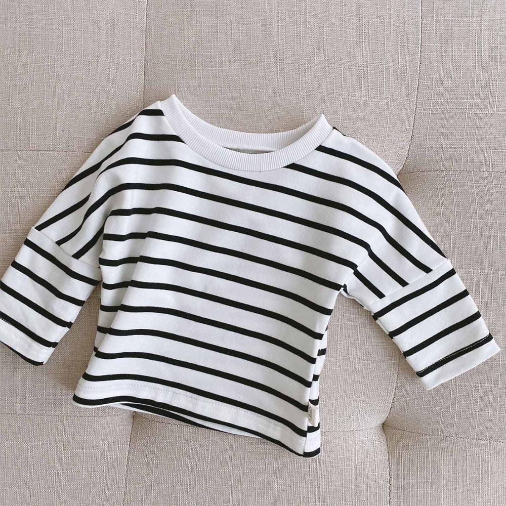 AmyaBaby Kleinkind Mädchen Hemd Baumwolle gestreift Neugeborenes Baby Kleidung Herbst Baby Mädchen Langarm Spitzen unisex Jungen T-Hemden