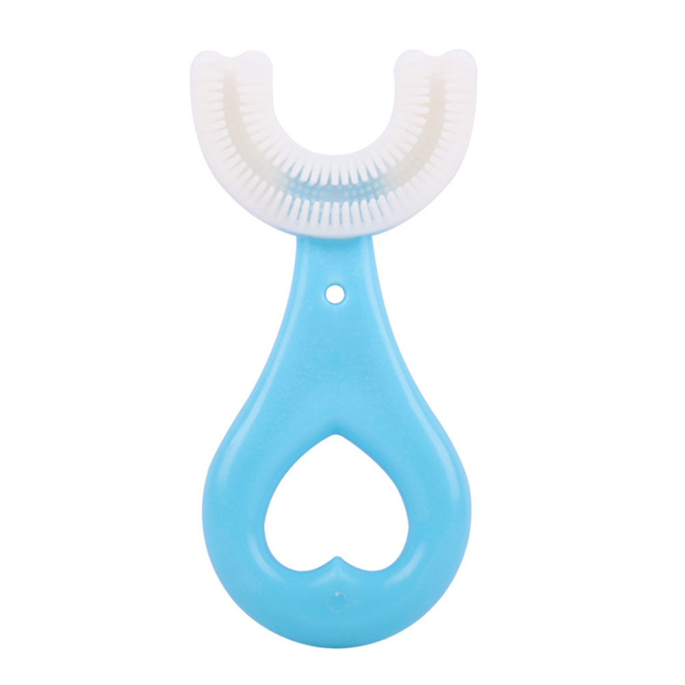 Kids Tandenborstel U-Vorm Zuigeling Tandenborstel Met Handvat Siliconen Oral Care Borstel Voor Peuters Leeftijden 2-12: a