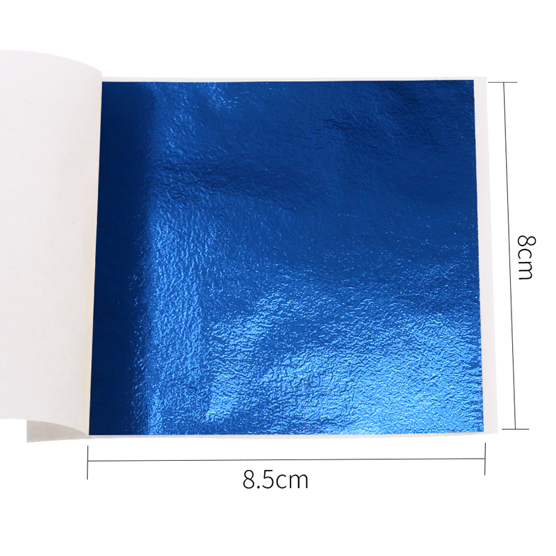 Imitation Gold Leaf Sheets ,Gilding Flakes ,Glitter Paper 100pcs ,for Home Decoration Wall Furniture Statue Crafts Nail 8x8.5cm: Blue