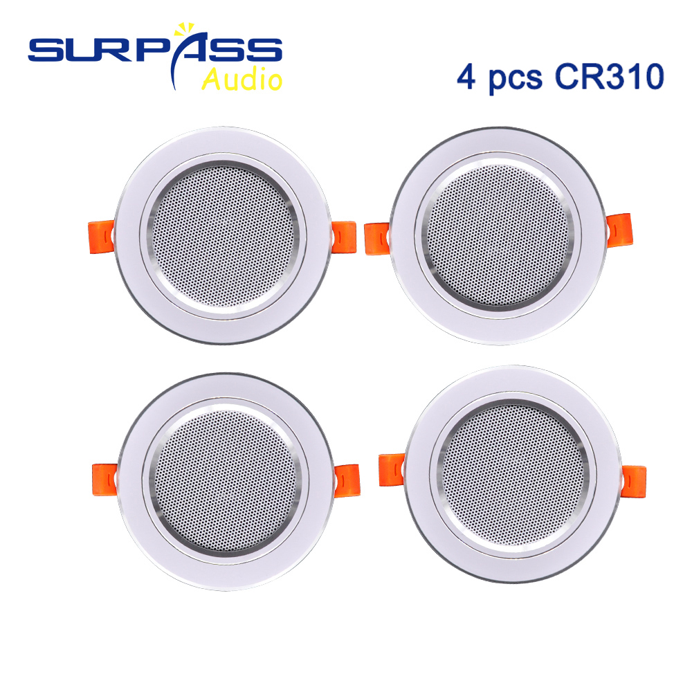 8Ohm 10W Bathroom Ceiling Speaker Background Music System Moisture-proof Aluminum Can In-ceiling Speaker Sound: 4PCS ceiling speaker