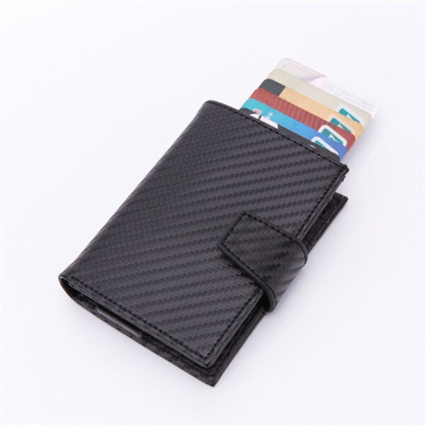 ZOVYVOL RFID Blocking Card Holder - Slim Metal & PU Wallet - Business Card Case for Men & Women: Tan Qian Black x-45