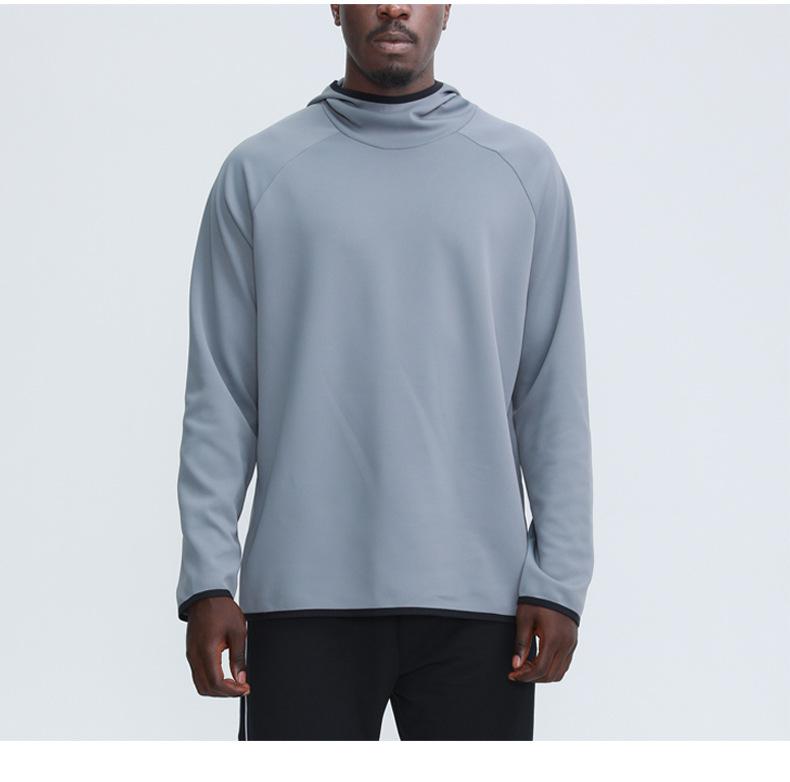 Autumn Winter Black White Grey Hooded Sportswear Men Breathable Long Sleeve Sports Hoodies Plus Size 165: L / Gray