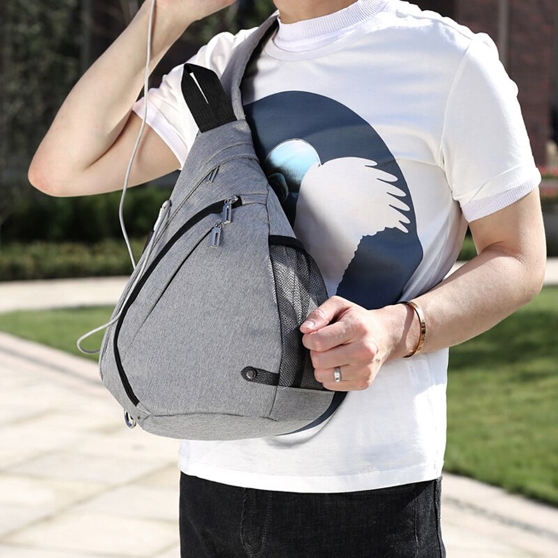 Large Capacity Chest Bag for Men - Nylon Sling Bag, Crossbody Travel Duffle