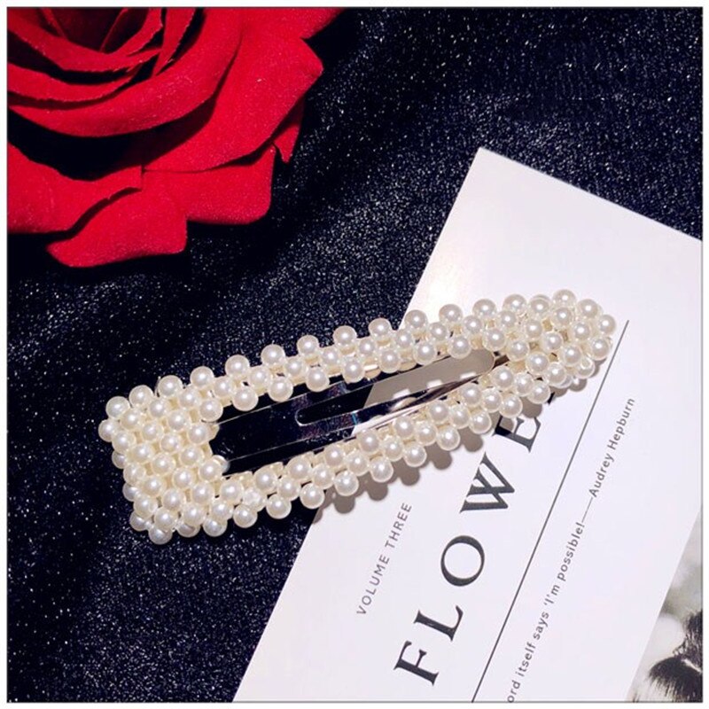 Vintage Hairwear Voor Vrouwen Eenvoudige Zoetwater Parels Bloem Haar Clip Haarspelden Hairwear Fijne Sieraden Temperament Zoete Bijoux