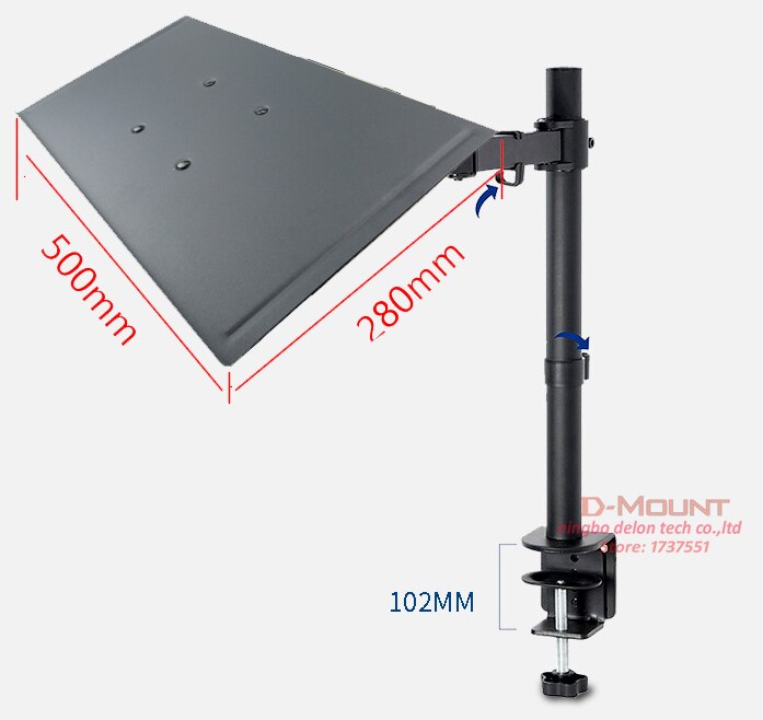 DL-MD10LP 400MM Height Adjustable Laptop Holder Stand Universal Rotating laptop tray monitor desk stand mount 10-15 inch Noteboo: DL-MD10LP60