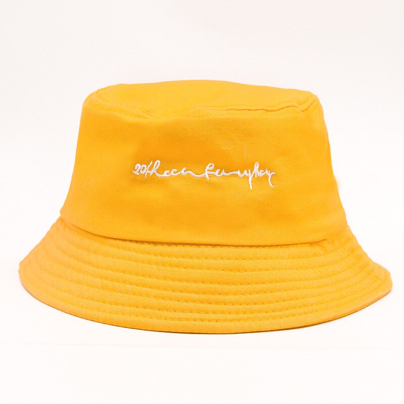 Chapeau de poisson unisexe | Noir blanc jaune été femmes hommes Couple chapeaux unisexe, casquette Hip Hop, chapeau seau Panama protection solaire, chapeaux de pêcheur: word yellow