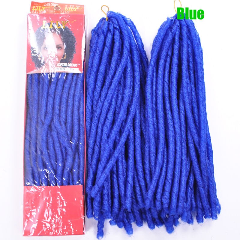 Extensions de mèches au Crochet, 30 racines, 14 pouces, Faux mèches, 12 couleurs, tresses au Crochet: # Bleu