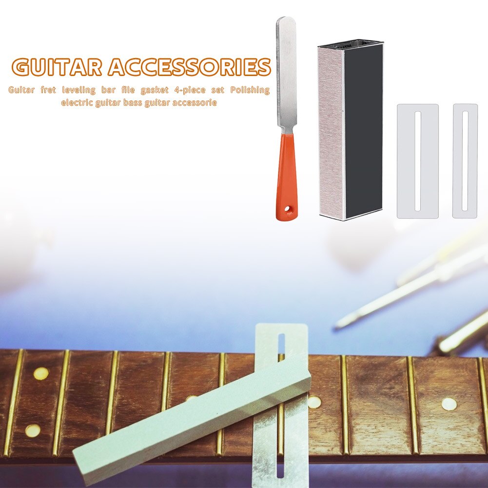 4pcs Guitar Fret Polishing File Leveling Tool Electric Guitar Guard Protector Luthier Repair Tools Musical Instrument Parts