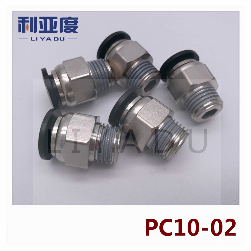 10PCS / lot PC10-02 10mm to 1/4" Black/White/fast joint / pneumatic connector / copper connector / thread